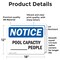 Signmission Pool Capacity _ People, 18 in W x Rectangle, Vinyl Decal OS-2PACK-NS-D-1218-L-17675 - alternate 4